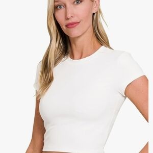 Zenana White Women's Crop Top